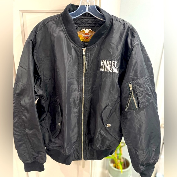 Harley Davidson 🇺🇸 Made Bomber Jacket men’s size L - Picture 1 of 16